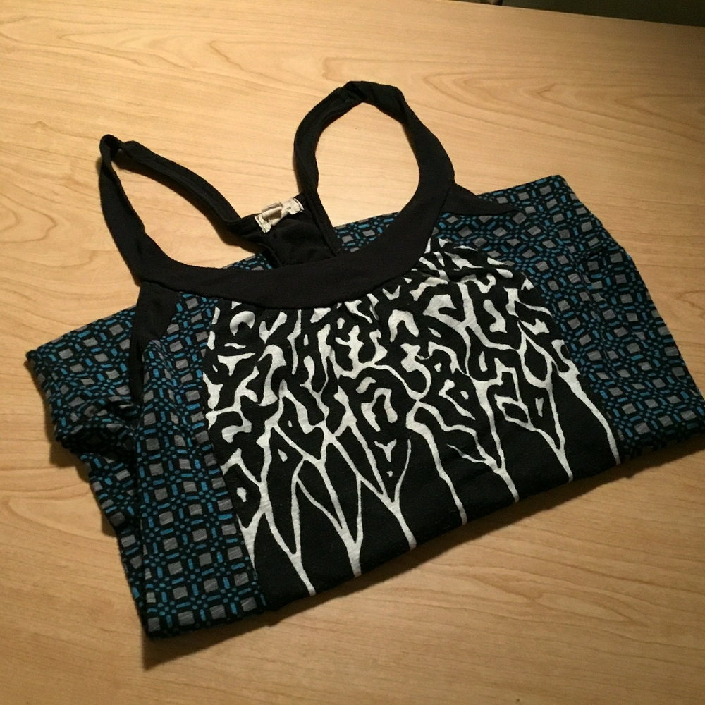 H&M divided geometric racetrack tank sz xs